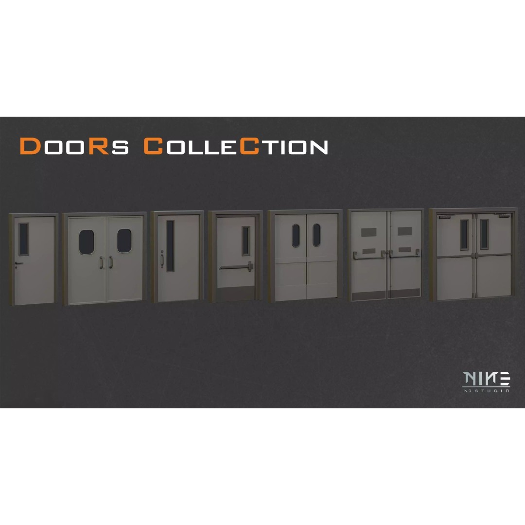 Doors Collection 3D Model – Diverse Styles for Archviz & Games, FBX, OBJ - View 10