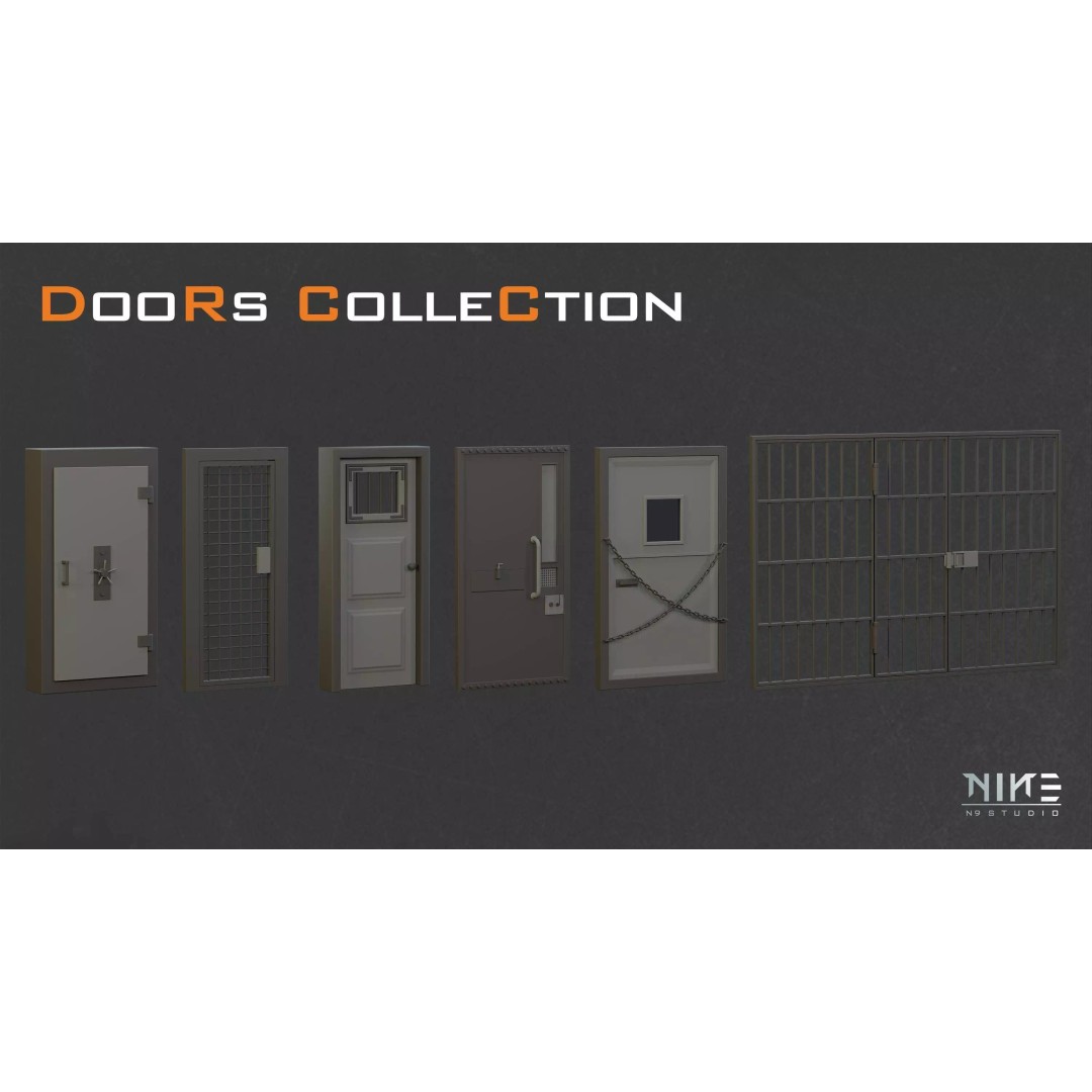 Doors Collection 3D Model – Diverse Styles for Archviz & Games, FBX, OBJ - View 11