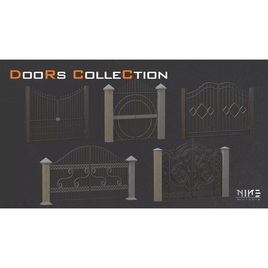 Doors Collection 3D Model – Diverse Styles for Archviz & Games, FBX, OBJ - View 14