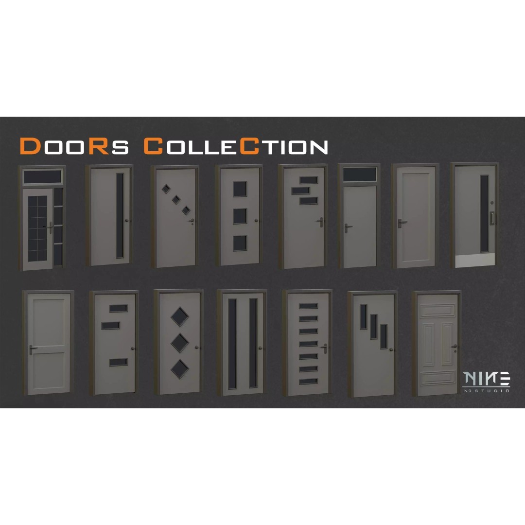 Doors Collection 3D Model – Diverse Styles for Archviz & Games, FBX, OBJ - View 16