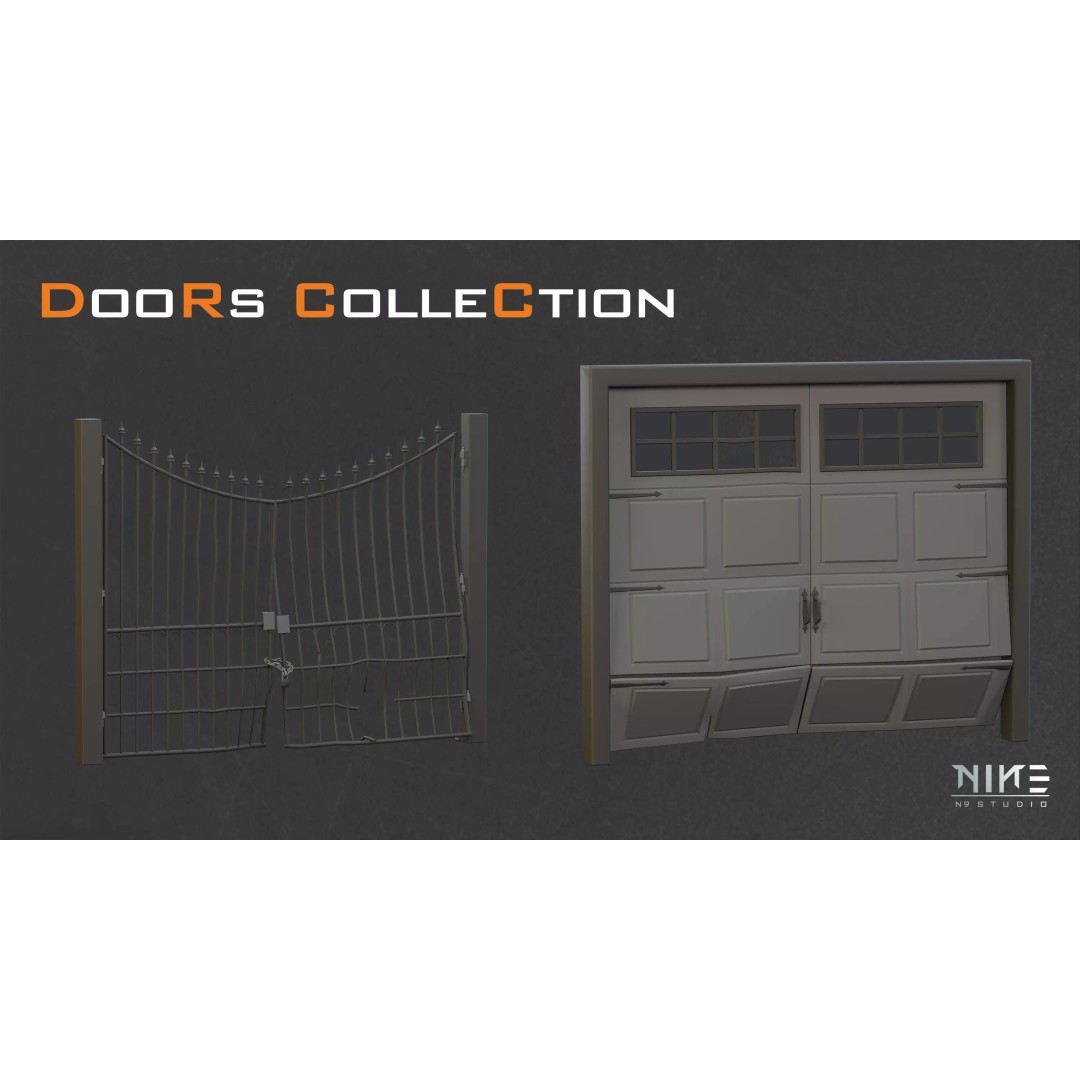 Doors Collection 3D Model – Diverse Styles for Archviz & Games, FBX, OBJ - View 4