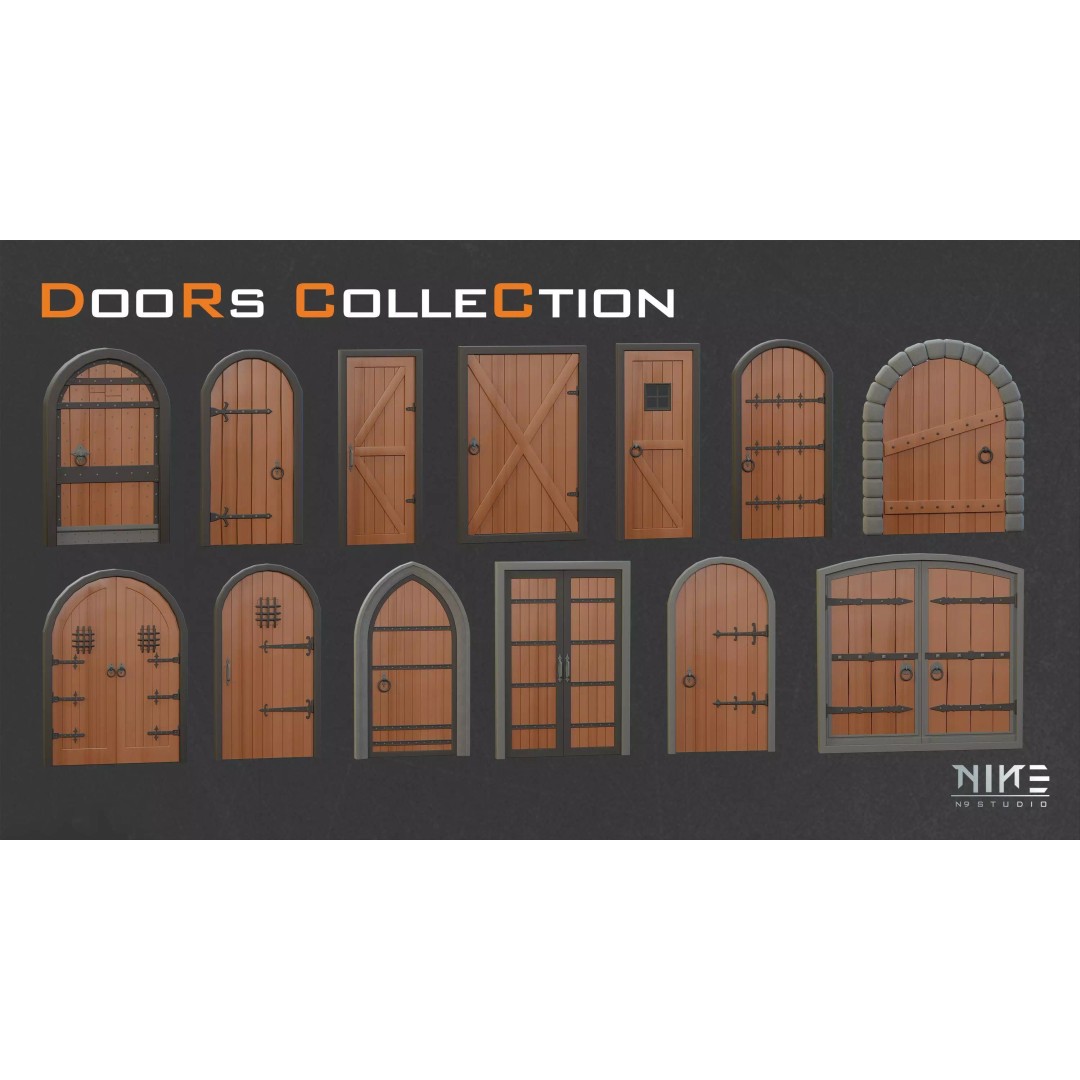 Doors Collection 3D Model – Diverse Styles for Archviz & Games, FBX, OBJ - View 6