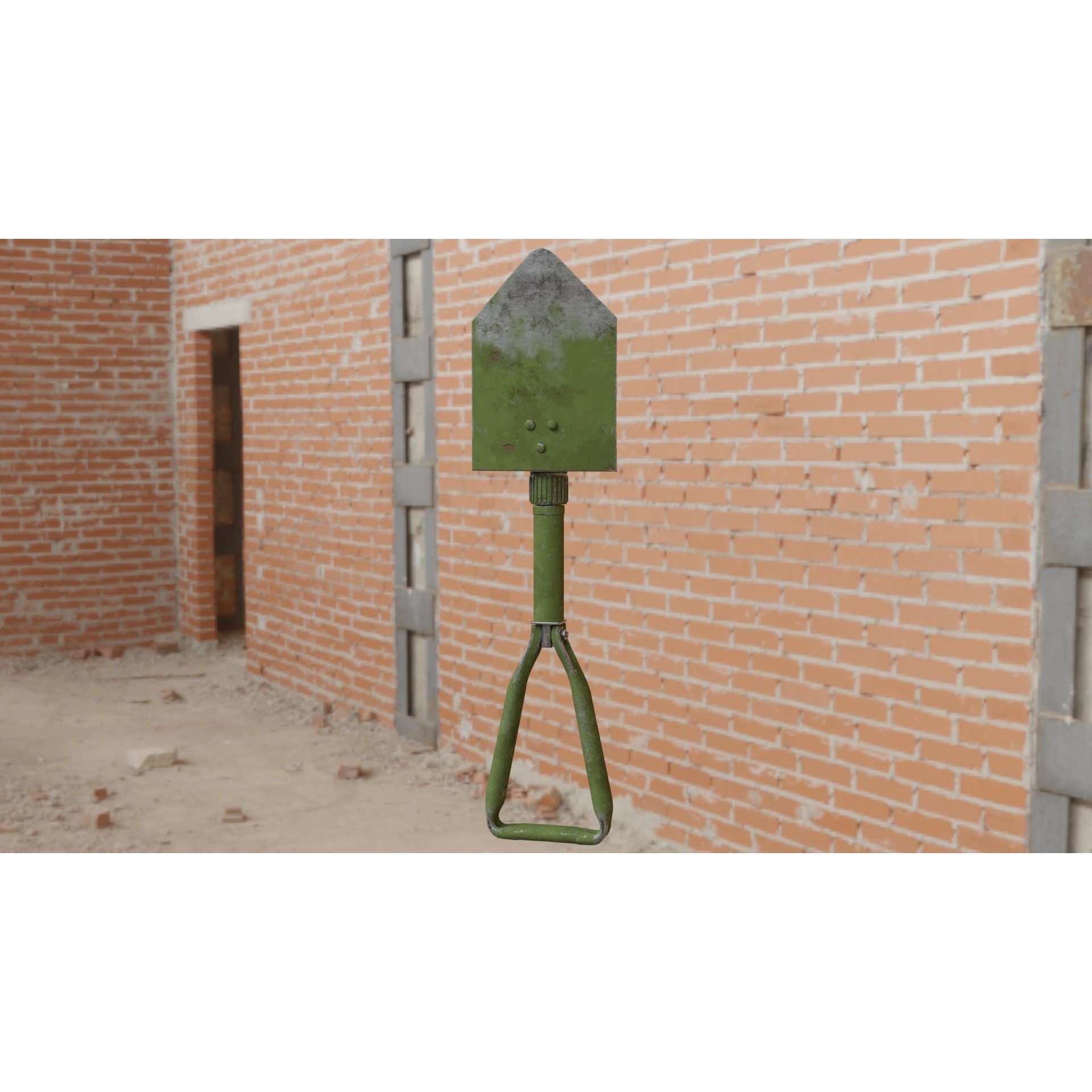 Military Folding Shovel - Low-Poly Game-Ready 3D Model - View 10