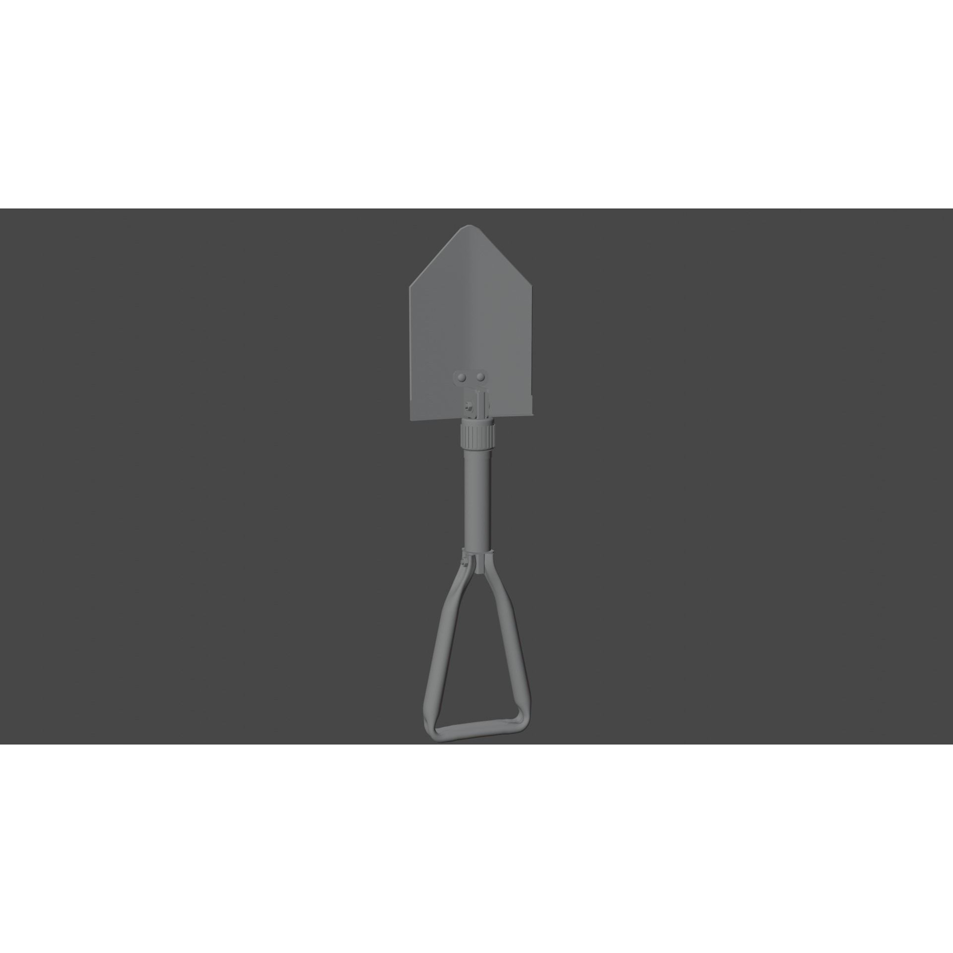 Military Folding Shovel - Low-Poly Game-Ready 3D Model - View 11