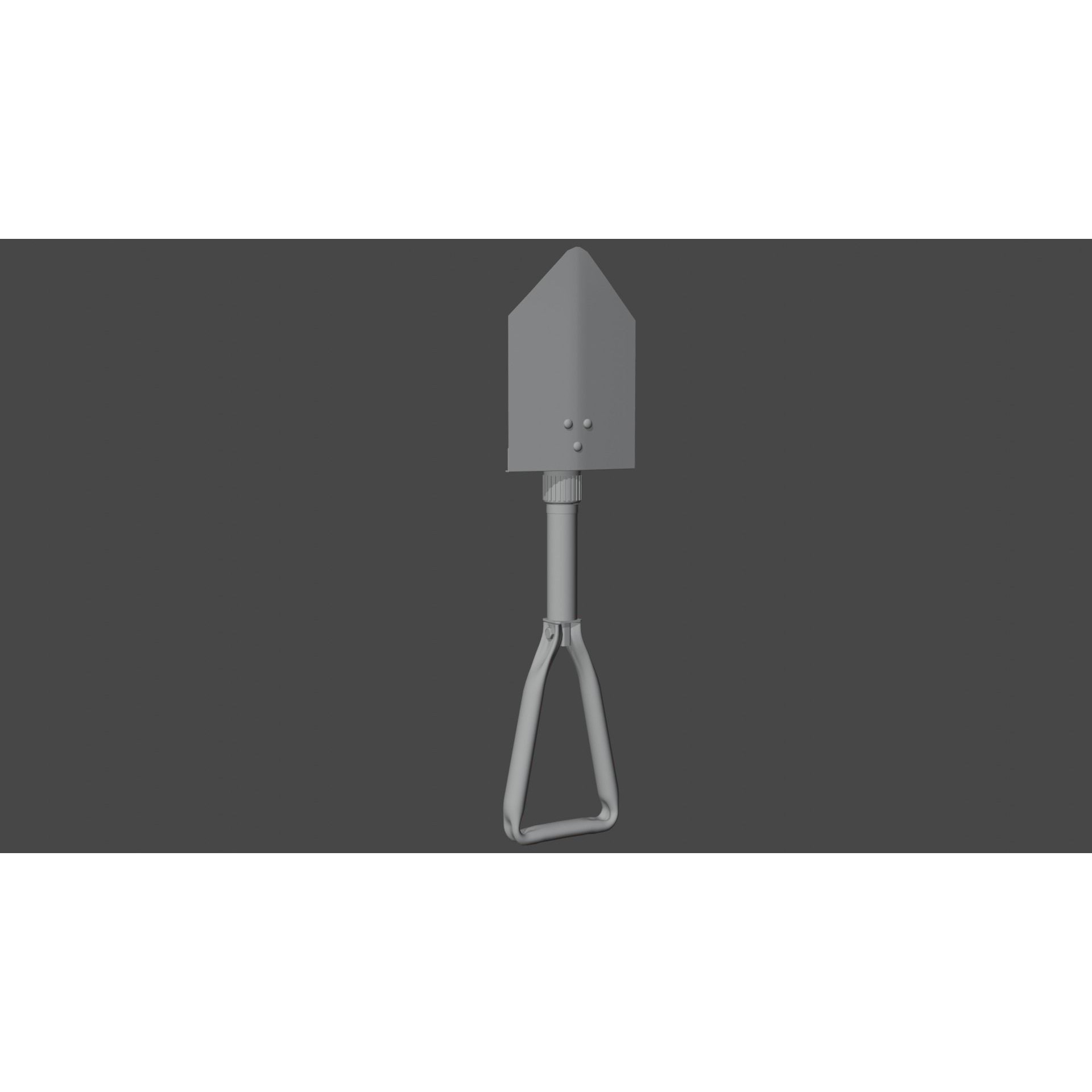 Military Folding Shovel - Low-Poly Game-Ready 3D Model - View 12