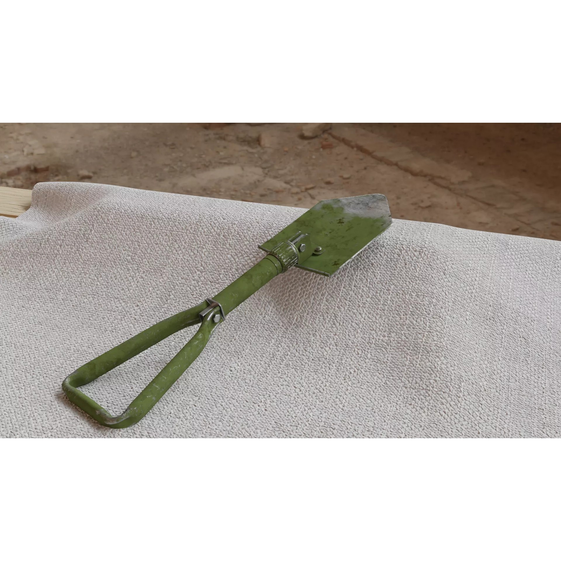 Military Folding Shovel - Low-Poly Game-Ready 3D Model - View 2