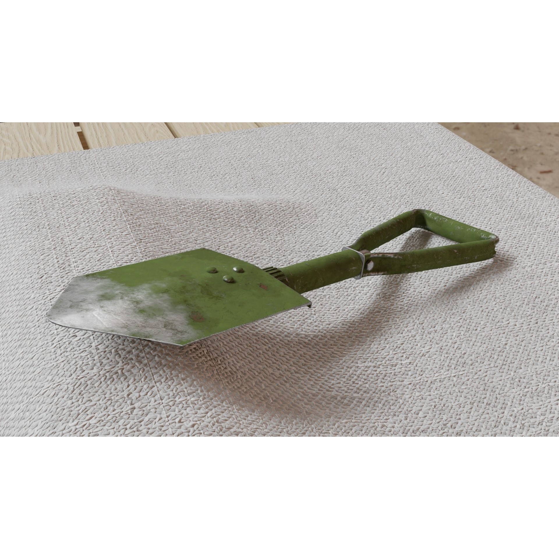 Military Folding Shovel - Low-Poly Game-Ready 3D Model - View 4