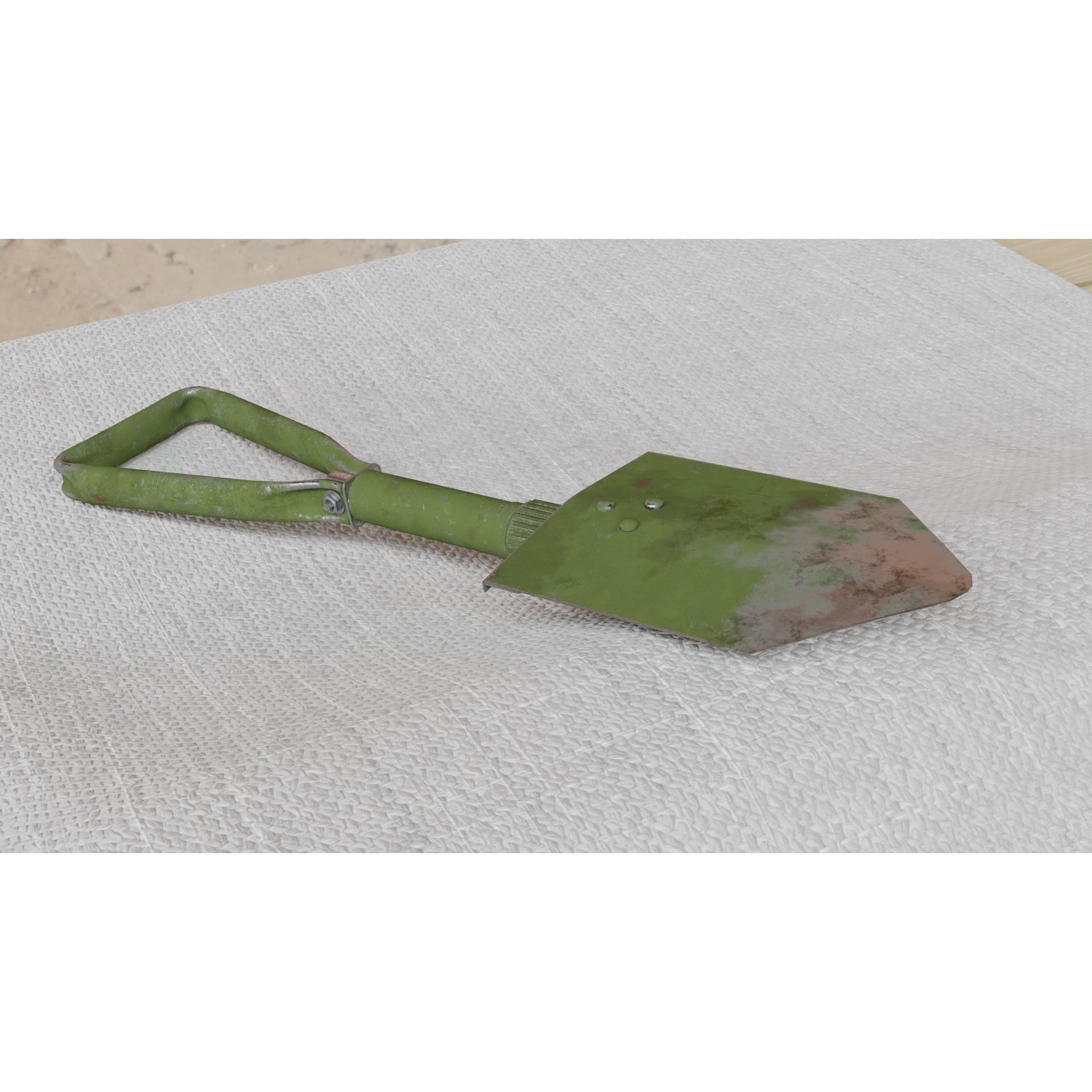 Military Folding Shovel - Low-Poly Game-Ready 3D Model - View 5