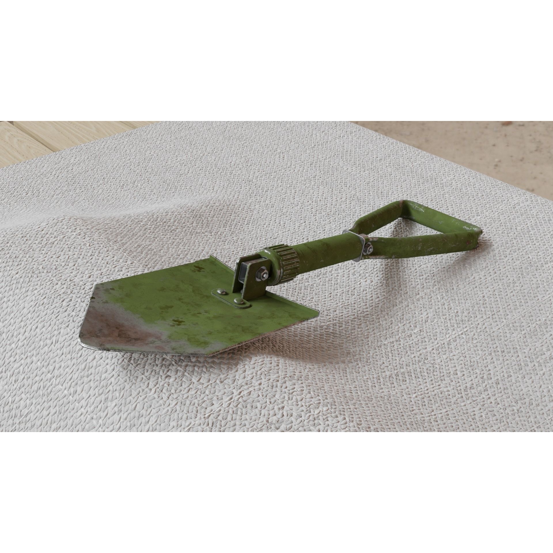 Military Folding Shovel - Low-Poly Game-Ready 3D Model - View 7