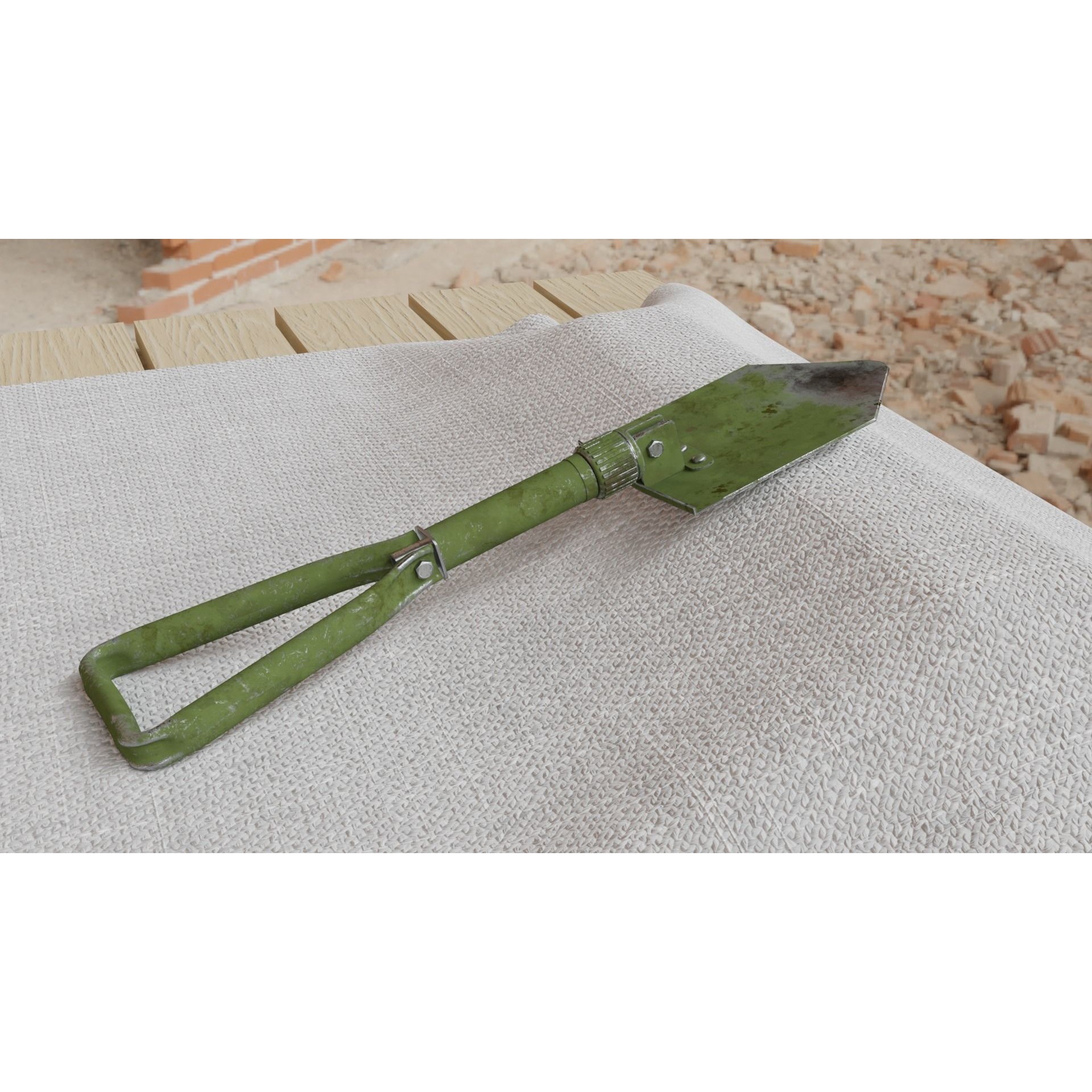 Military Folding Shovel - Low-Poly Game-Ready 3D Model - View 8