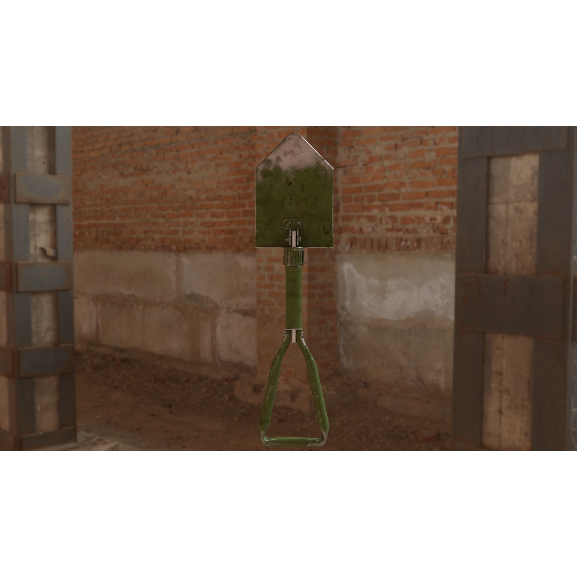 Military Folding Shovel - Low-Poly Game-Ready 3D Model - View 9
