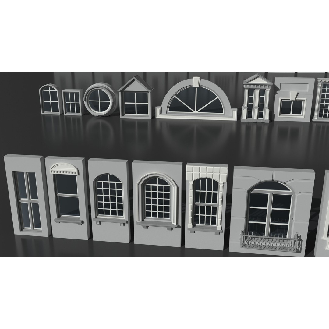 Windows 3D Model – Mid Poly Architectural Asset, FBX, OBJ, Blender - View 11