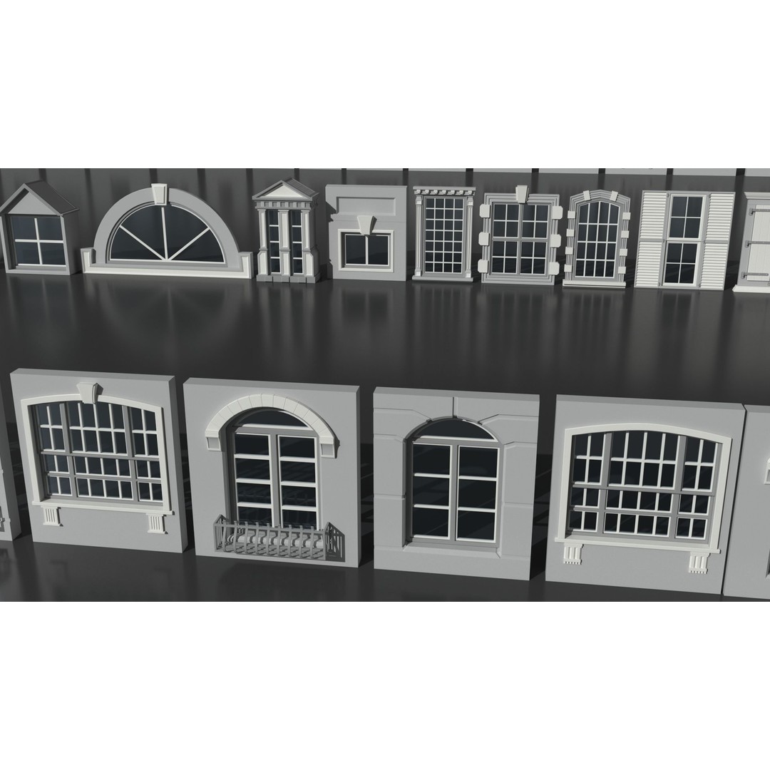 Windows 3D Model – Mid Poly Architectural Asset, FBX, OBJ, Blender - View 12