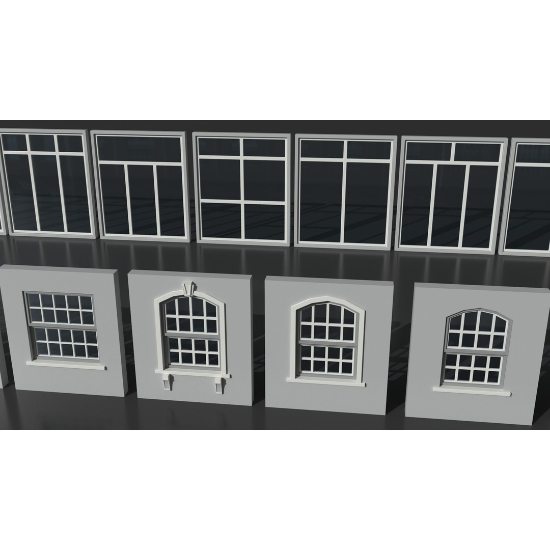Windows 3D Model – Mid Poly Architectural Asset, FBX, OBJ, Blender - View 17