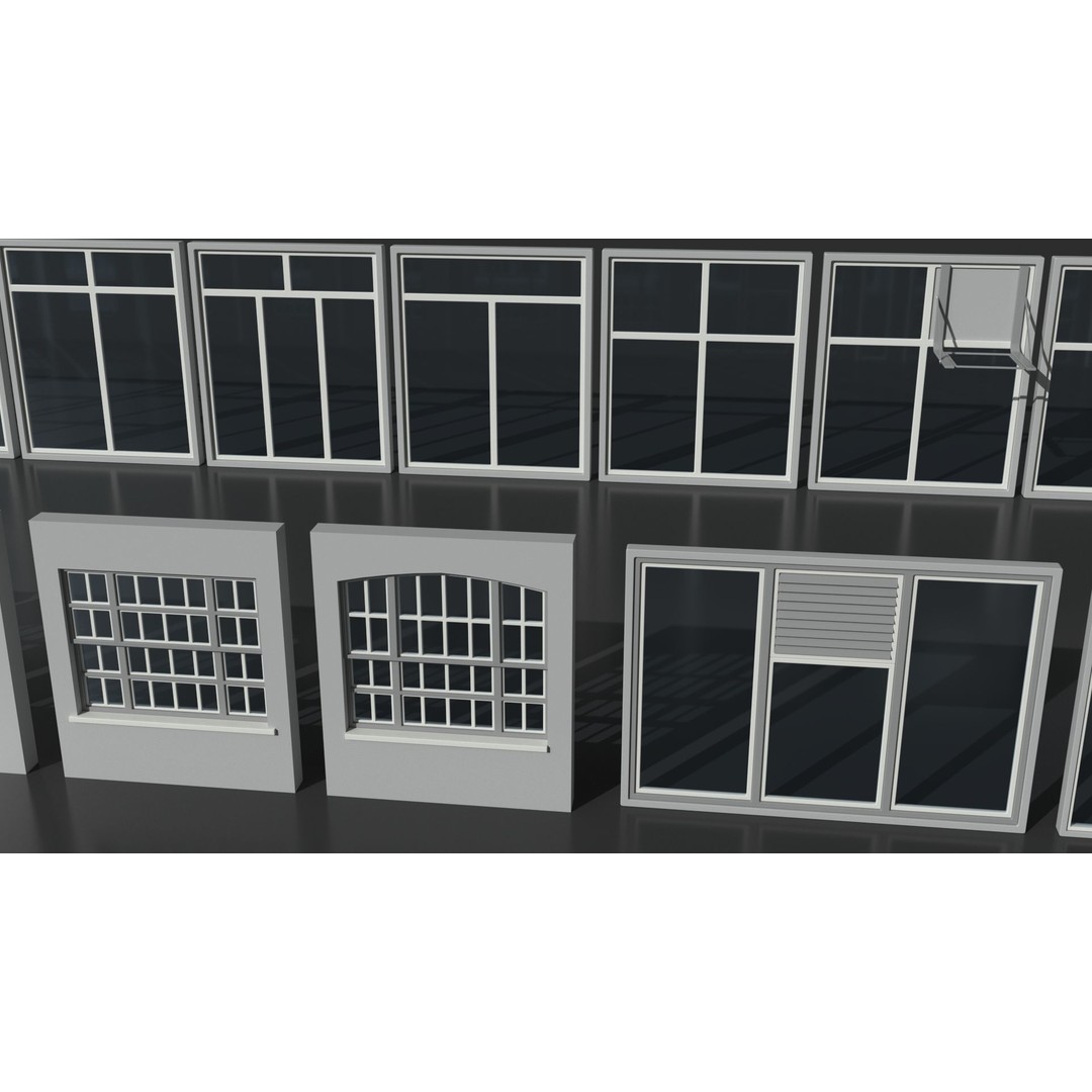 Windows 3D Model – Mid Poly Architectural Asset, FBX, OBJ, Blender - View 18