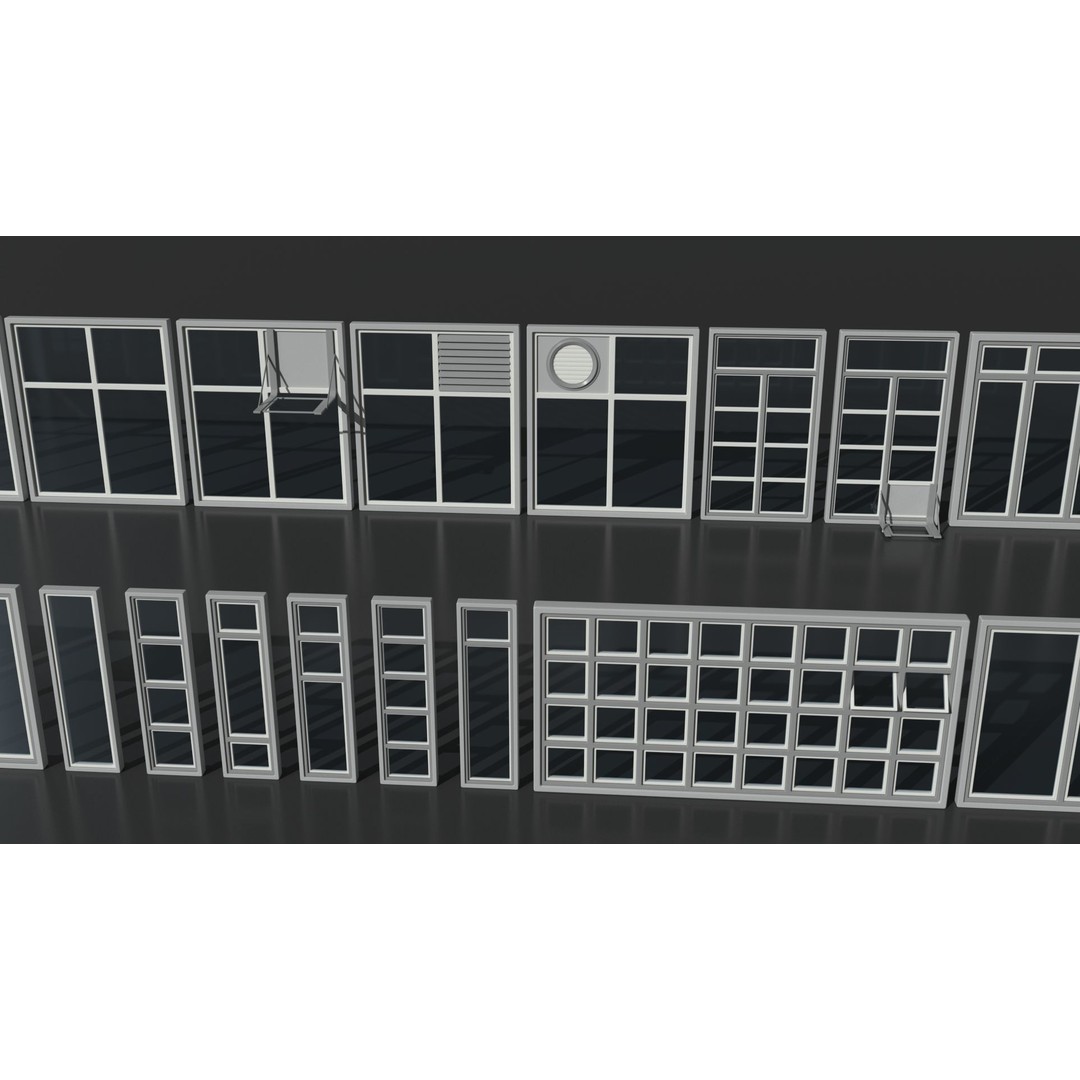 Windows 3D Model – Mid Poly Architectural Asset, FBX, OBJ, Blender - View 19