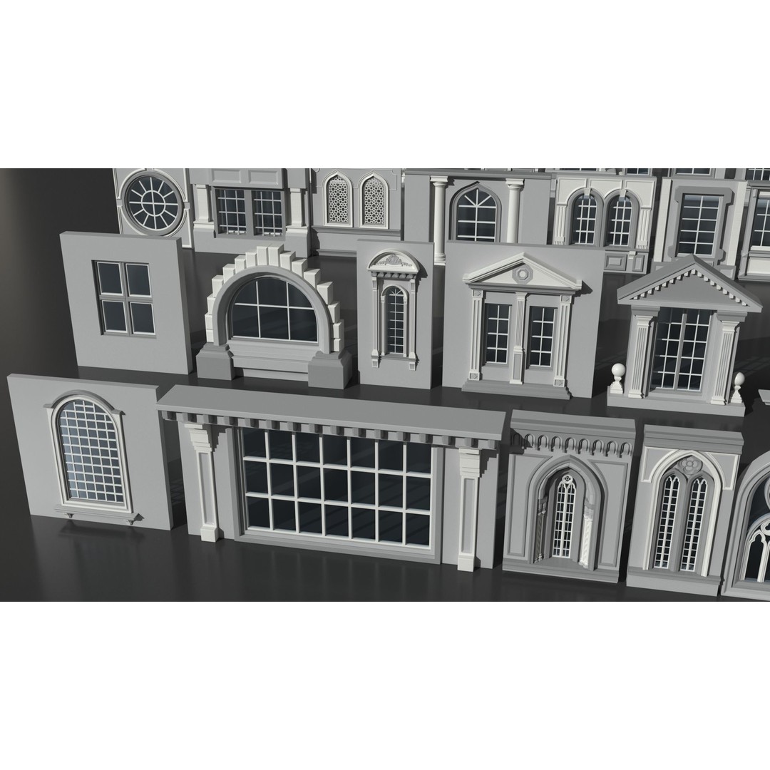 Windows 3D Model – Mid Poly Architectural Asset, FBX, OBJ, Blender - View 4