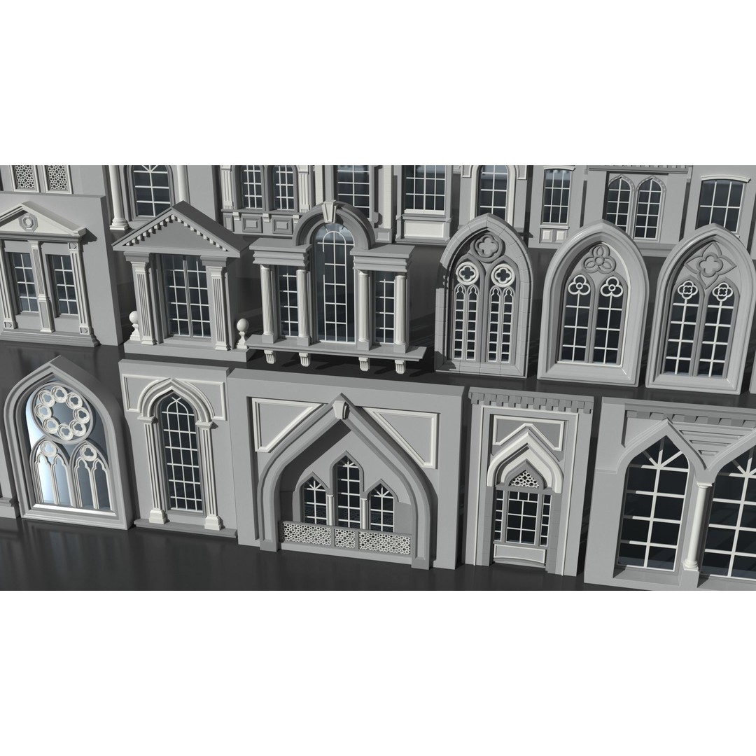 Windows 3D Model – Mid Poly Architectural Asset, FBX, OBJ, Blender - View 5