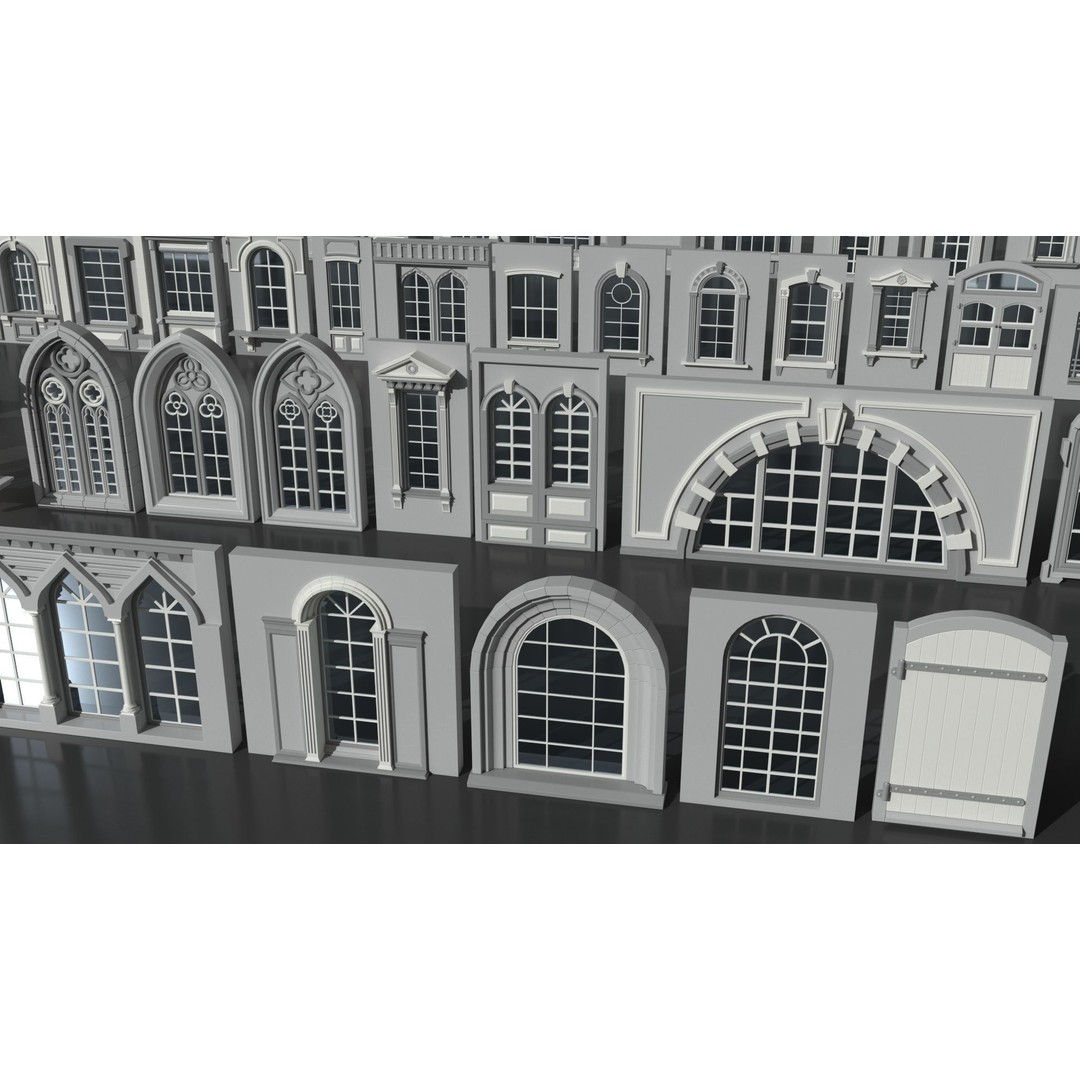 Windows 3D Model – Mid Poly Architectural Asset, FBX, OBJ, Blender - View 6