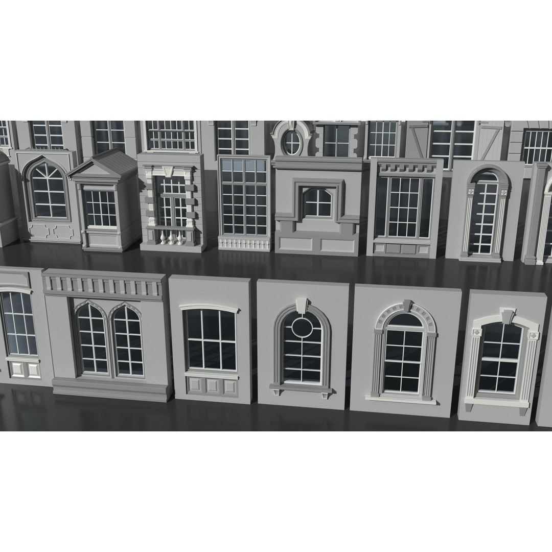 Windows 3D Model – Mid Poly Architectural Asset, FBX, OBJ, Blender - View 7