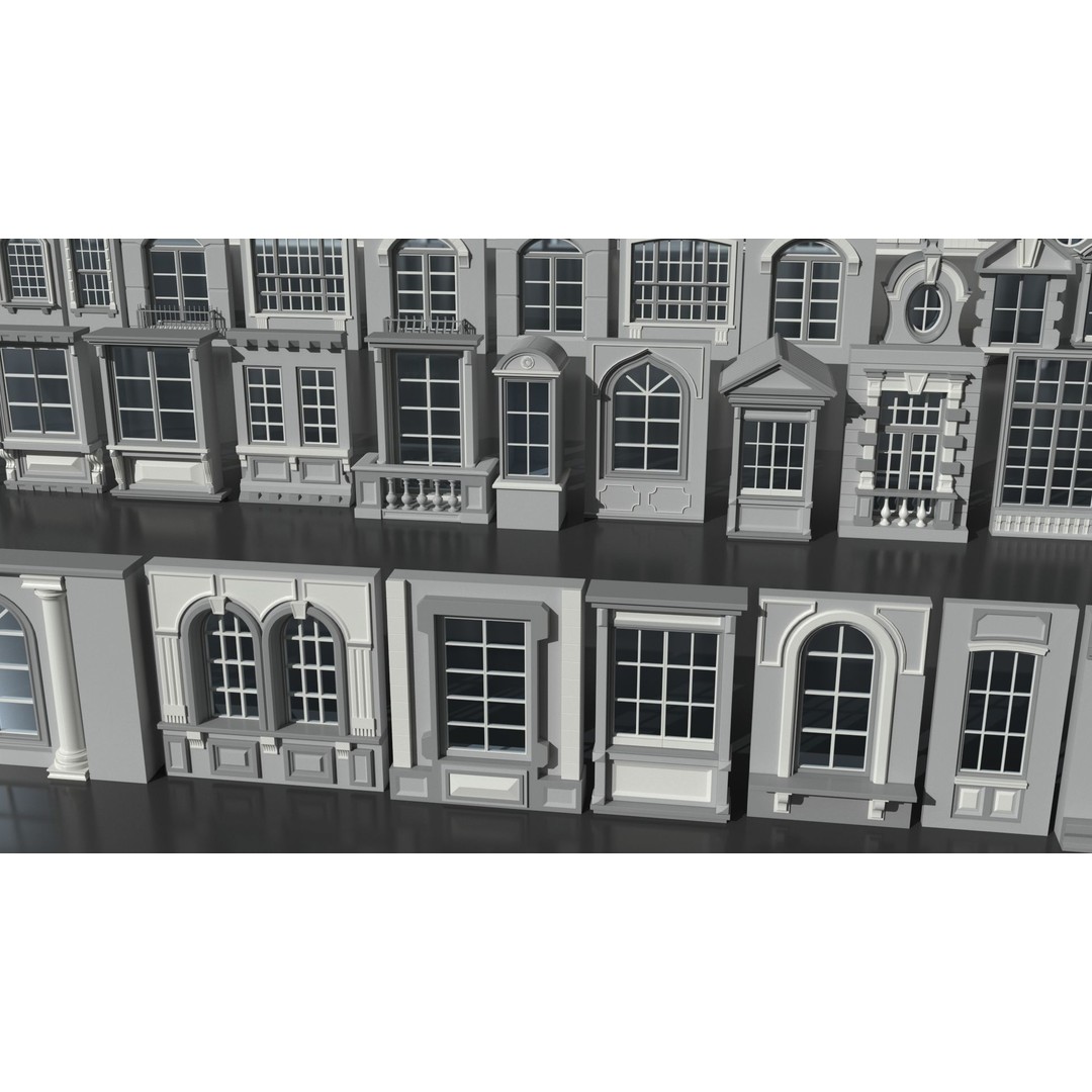 Windows 3D Model – Mid Poly Architectural Asset, FBX, OBJ, Blender - View 8