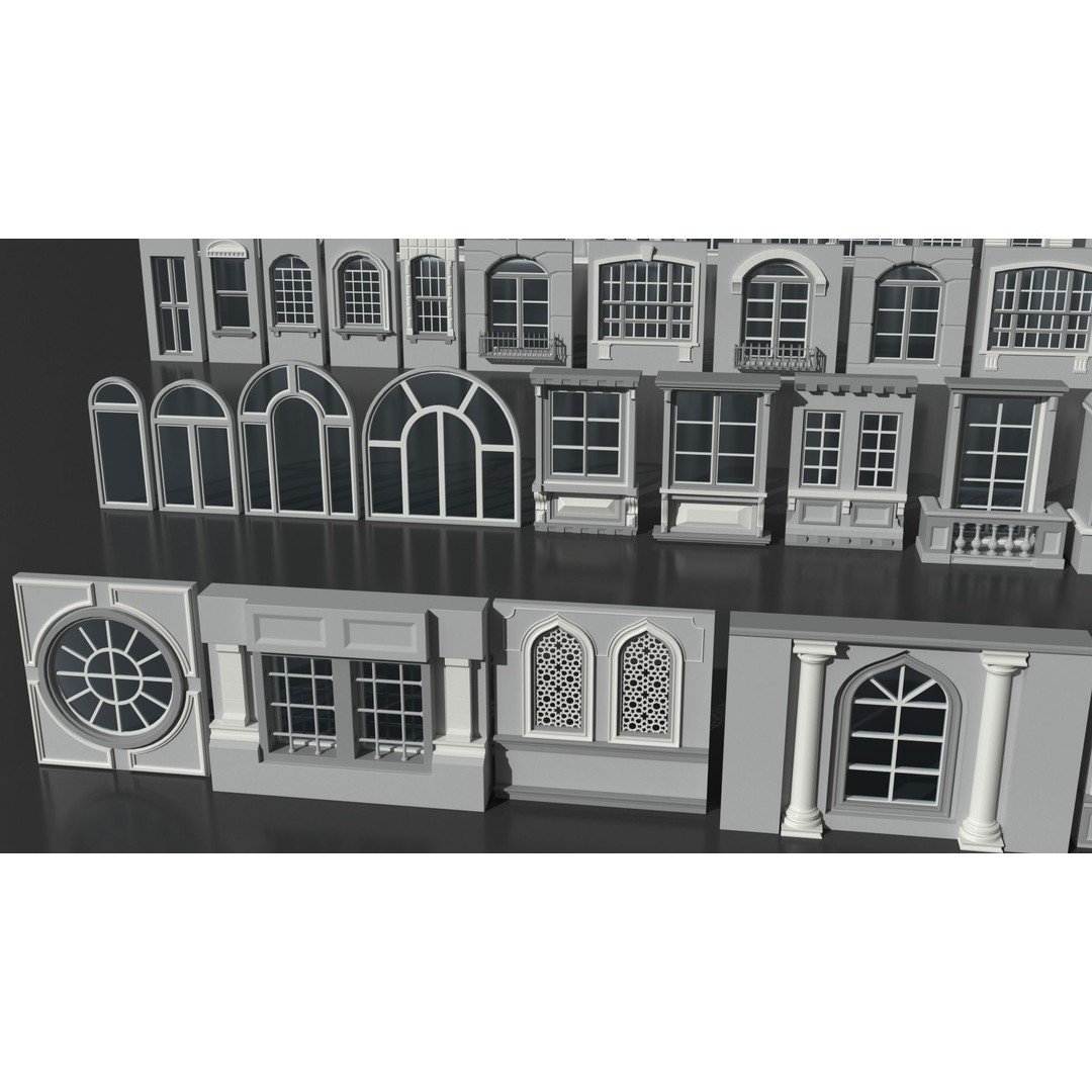 Windows 3D Model – Mid Poly Architectural Asset, FBX, OBJ, Blender - View 9