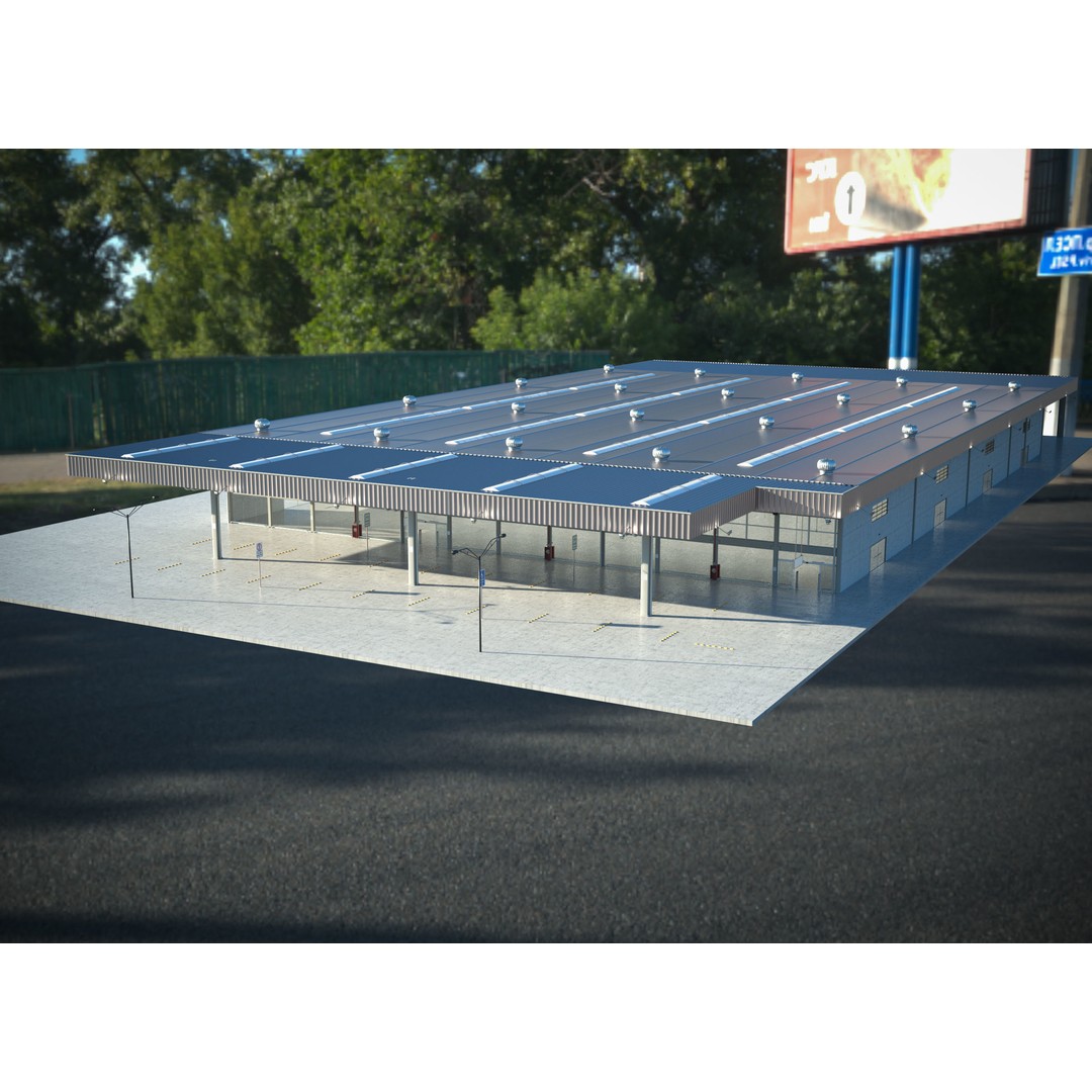 Warehouse Industrial 3D Model – Photorealistic Building, FBX, OBJ