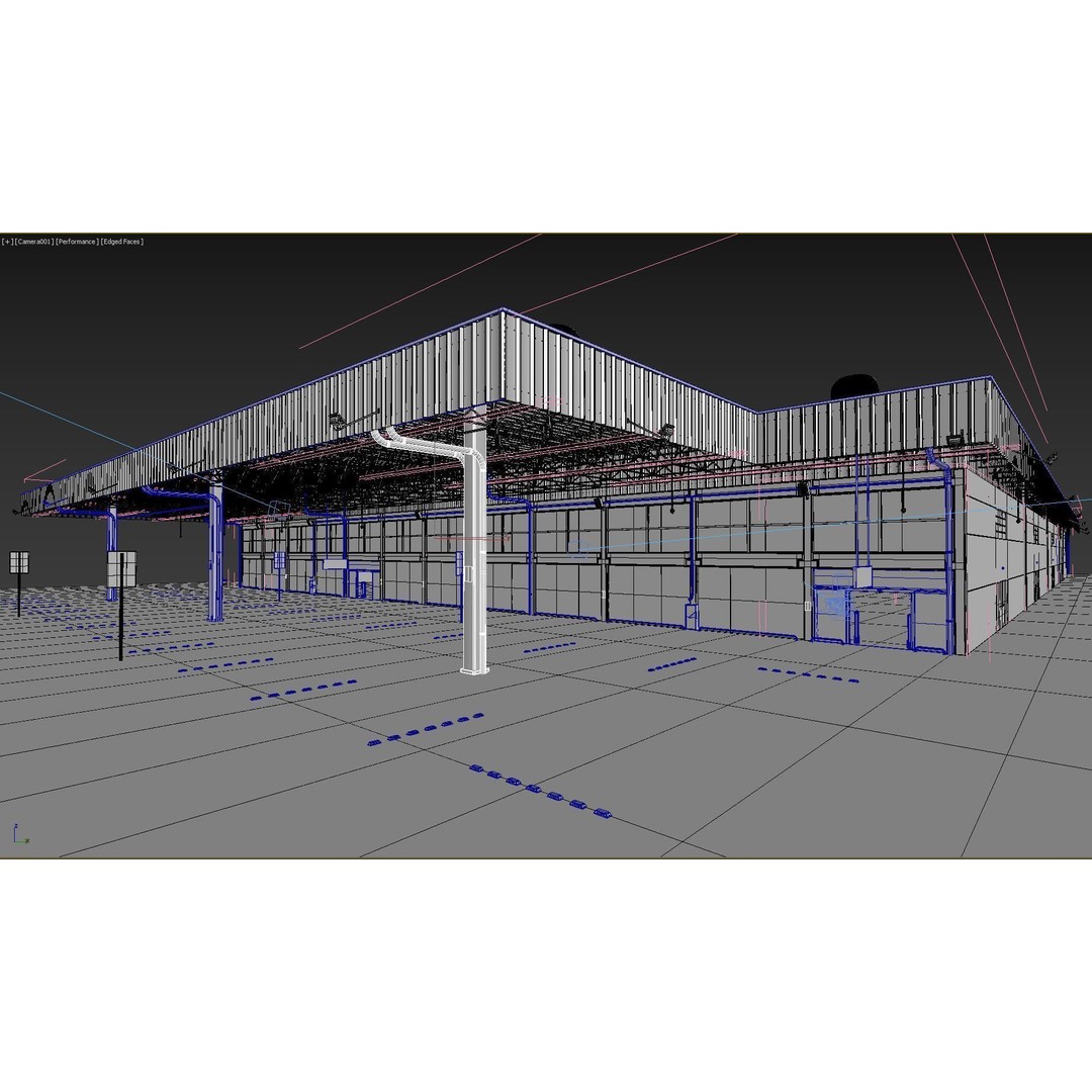 Warehouse Industrial 3D Model – Photorealistic Building, FBX, OBJ - View 12