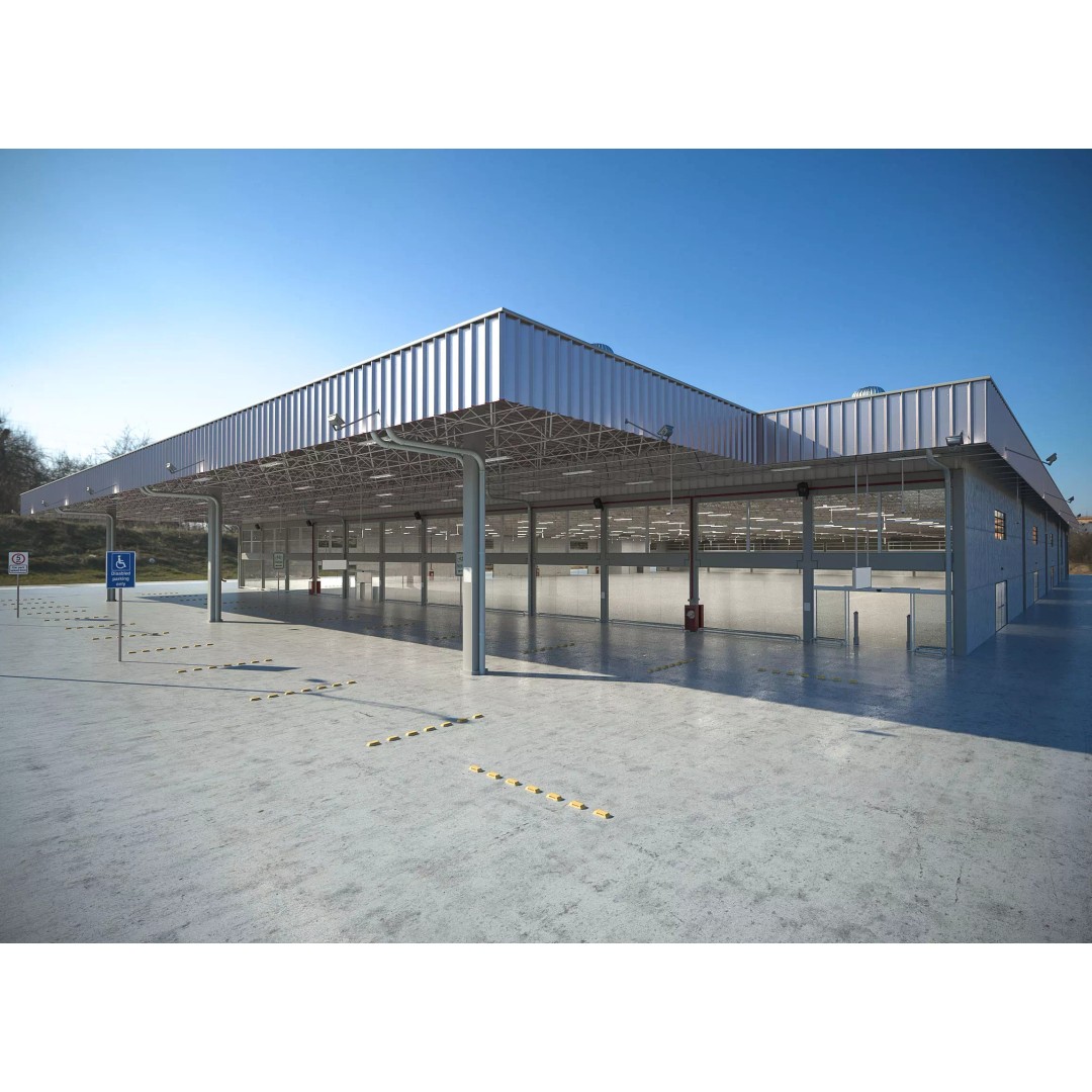 Warehouse Industrial 3D Model – Photorealistic Building, FBX, OBJ - View 2