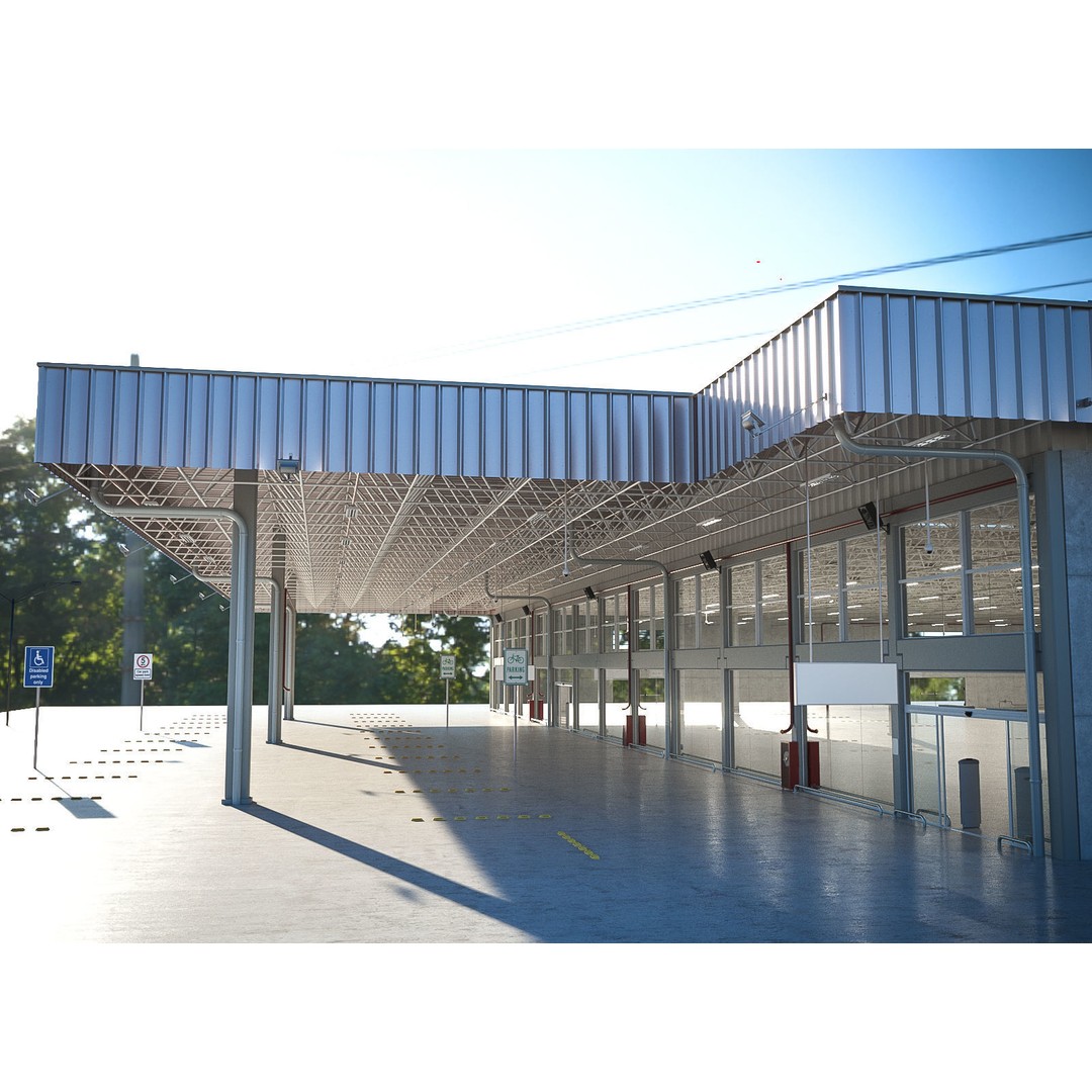 Warehouse Industrial 3D Model – Photorealistic Building, FBX, OBJ - View 4