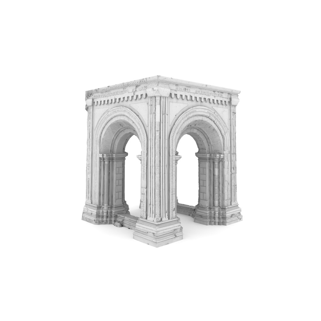 Monumental Castle Entrance 3D Model – Low Poly Historic Gate, FBX - View 16
