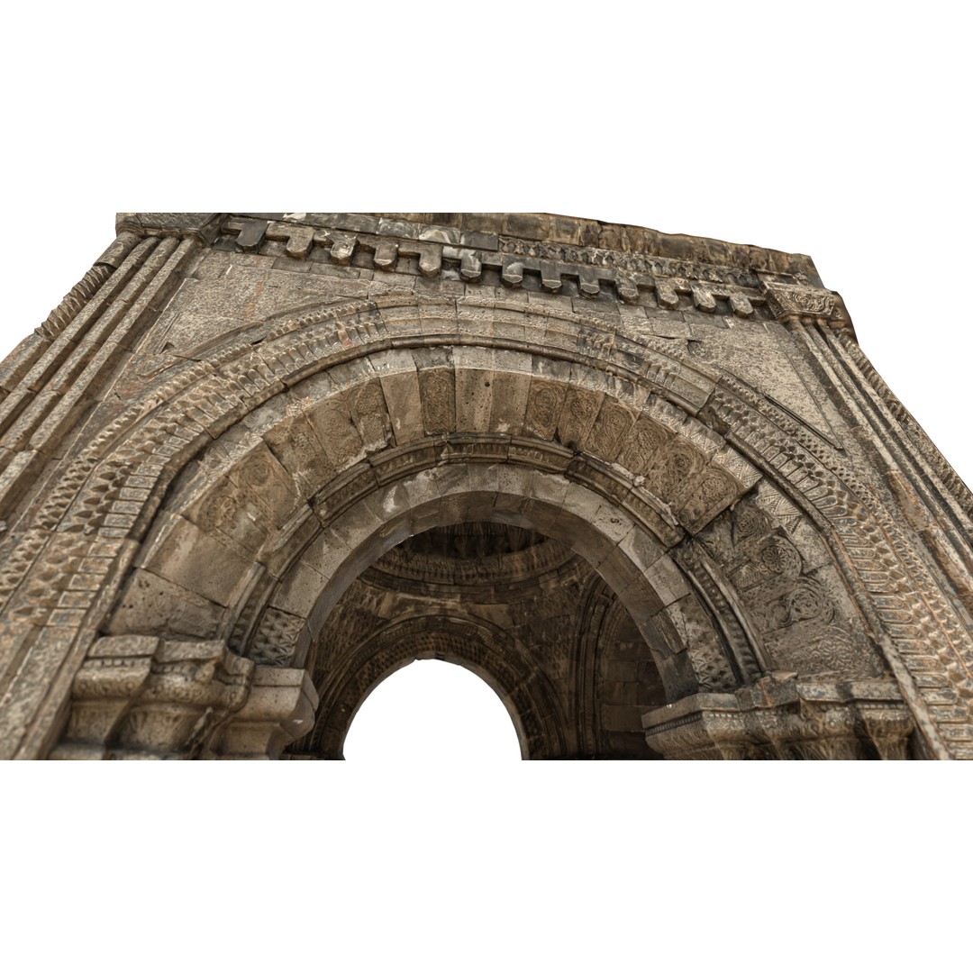 Monumental Castle Entrance 3D Model – Low Poly Historic Gate, FBX - View 23