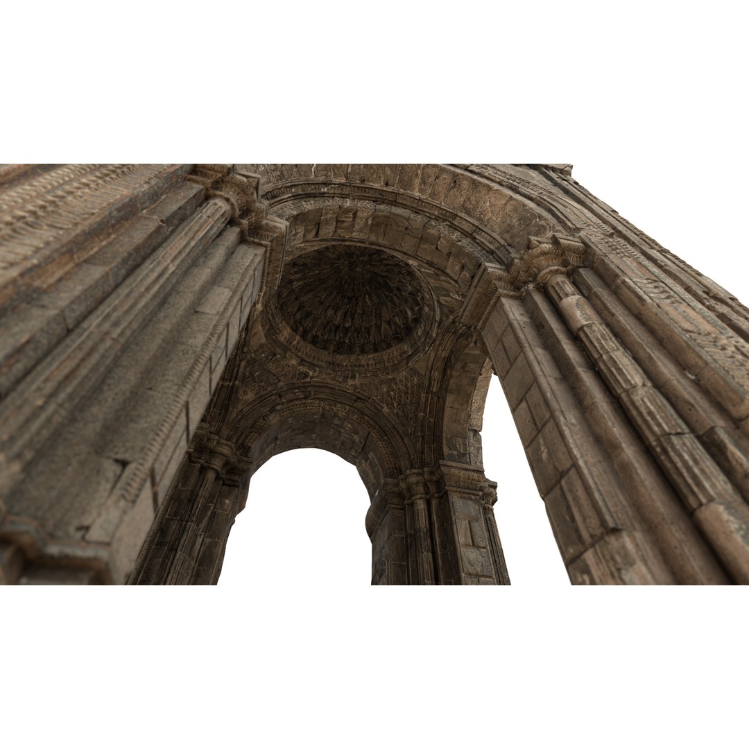 Monumental Castle Entrance 3D Model – Low Poly Historic Gate, FBX - View 24