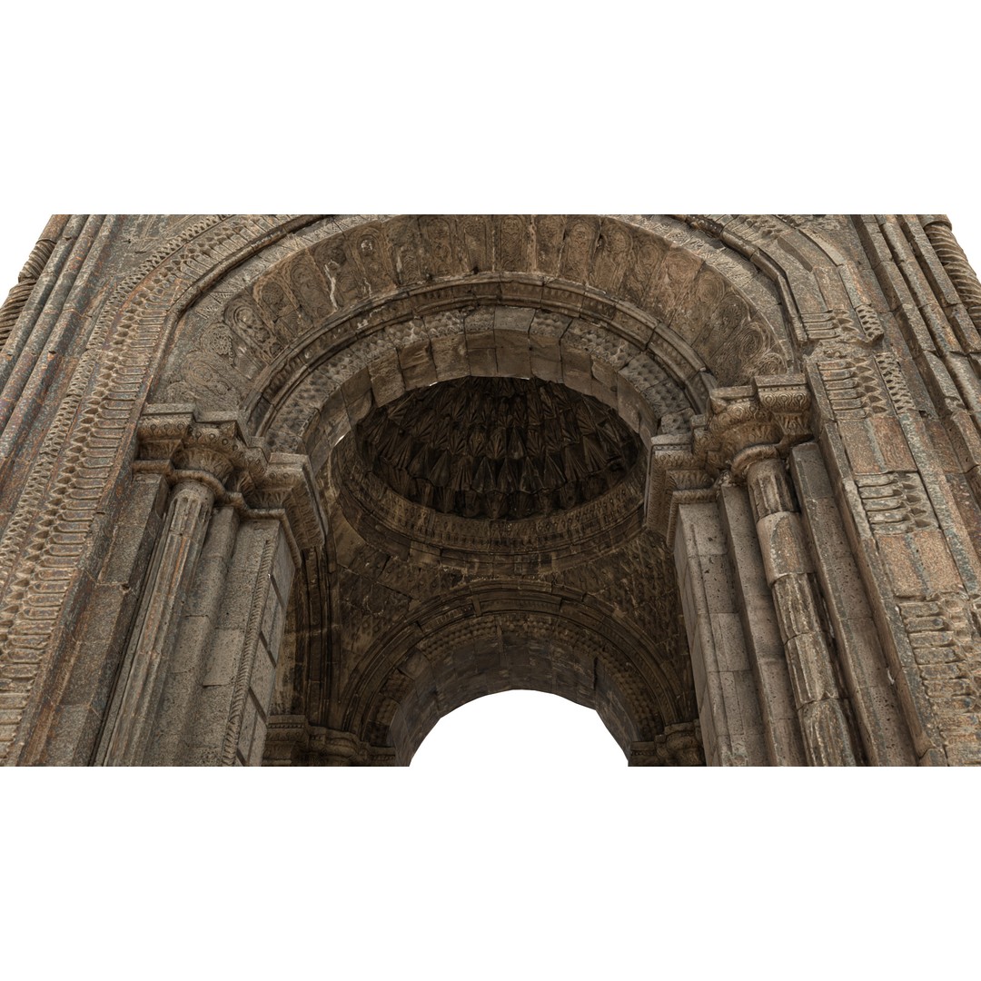 Monumental Castle Entrance 3D Model – Low Poly Historic Gate, FBX - View 26