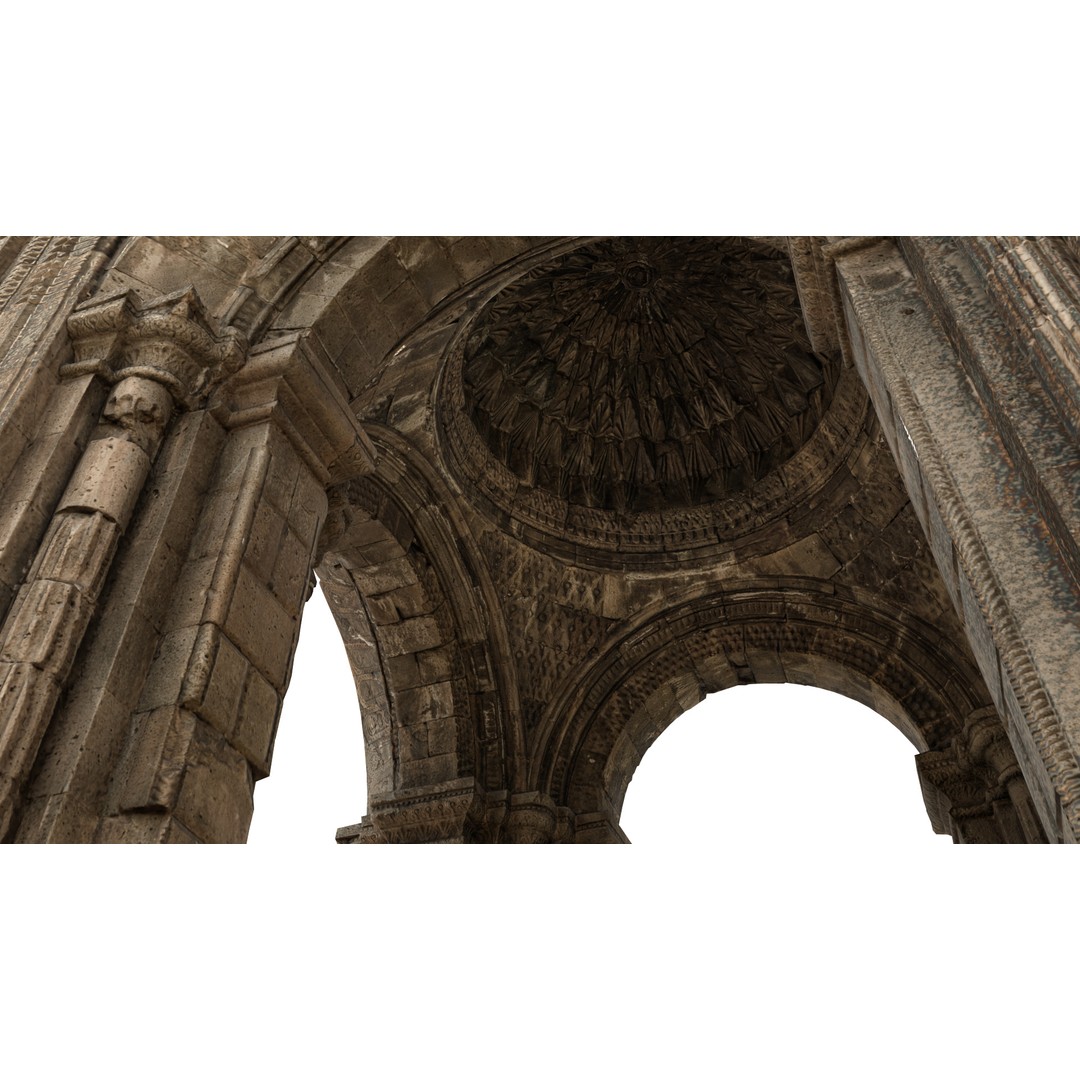 Monumental Castle Entrance 3D Model – Low Poly Historic Gate, FBX - View 27