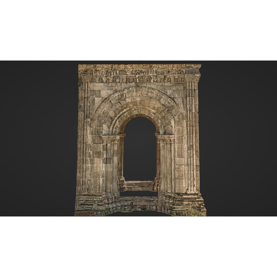 Monumental Castle Entrance 3D Model – Low Poly Historic Gate, FBX - View 37