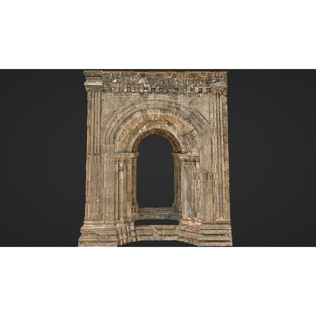 Monumental Castle Entrance 3D Model – Low Poly Historic Gate, FBX - View 41