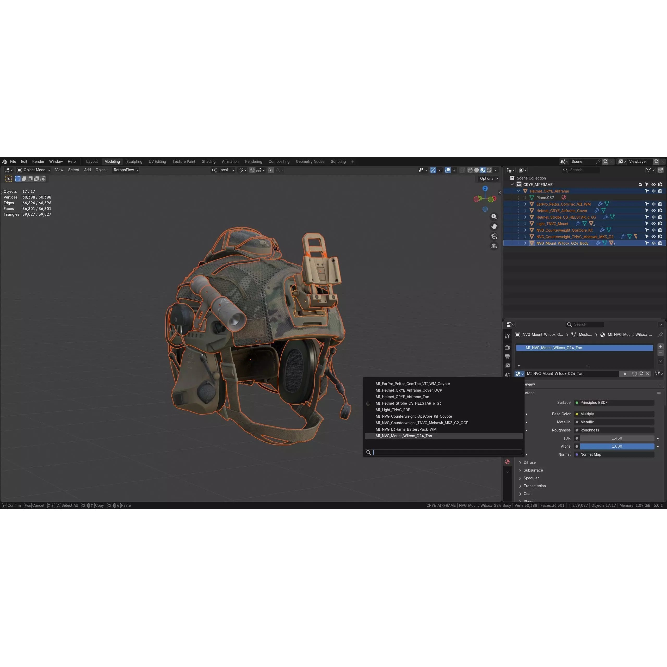CRYE Precision Airframe Helmet - Low-Poly Game-Ready 3D Model