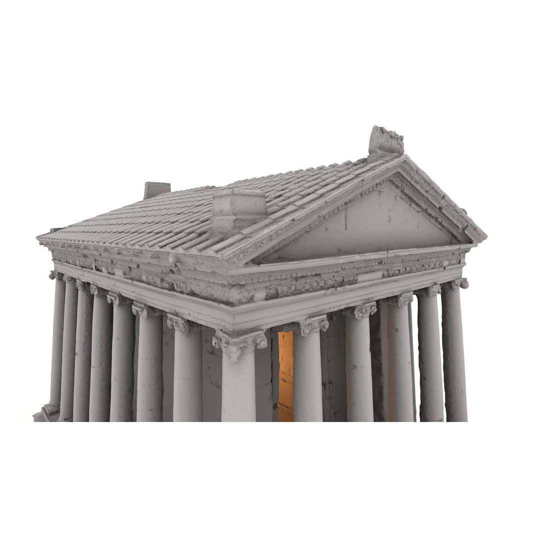 Greek Roman Temple 3D Model – Low Poly Architectural Asset, FBX, OBJ - View 12
