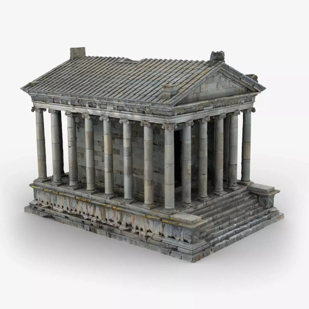 Greek Roman Temple 3D Model – Low Poly Architectural Asset, FBX, OBJ - View 2