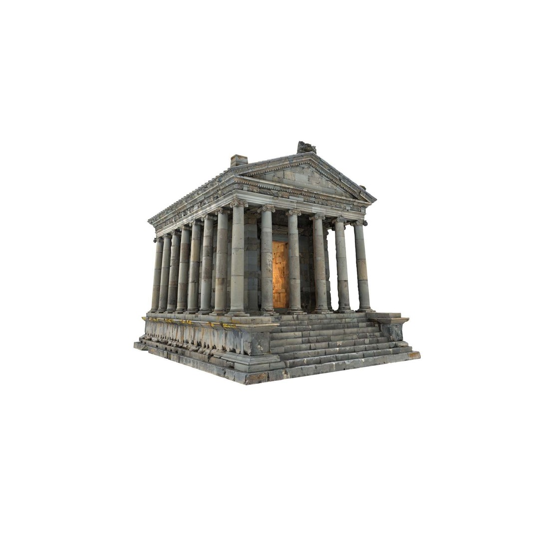 Greek Roman Temple 3D Model – Low Poly Architectural Asset, FBX, OBJ - View 3