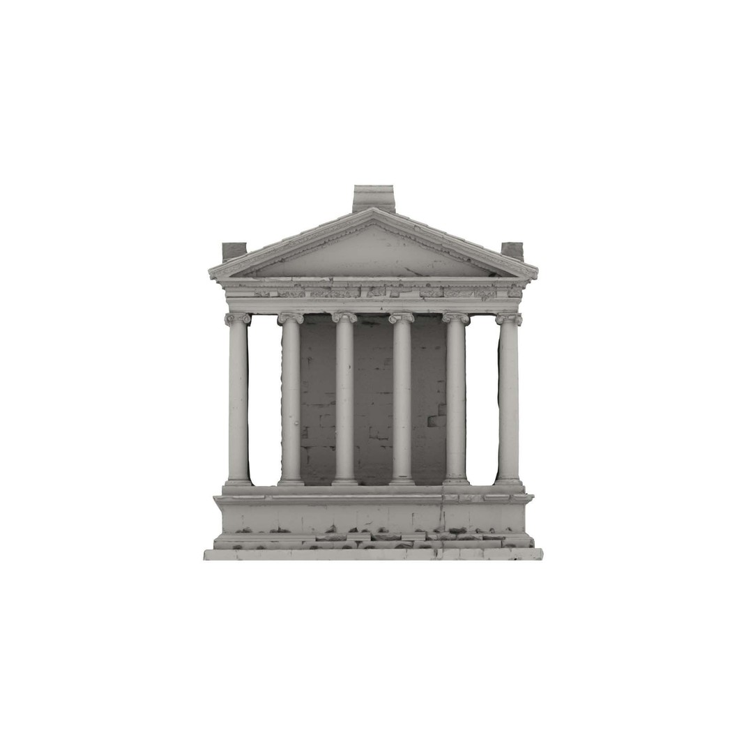 Greek Roman Temple 3D Model – Low Poly Architectural Asset, FBX, OBJ - View 41