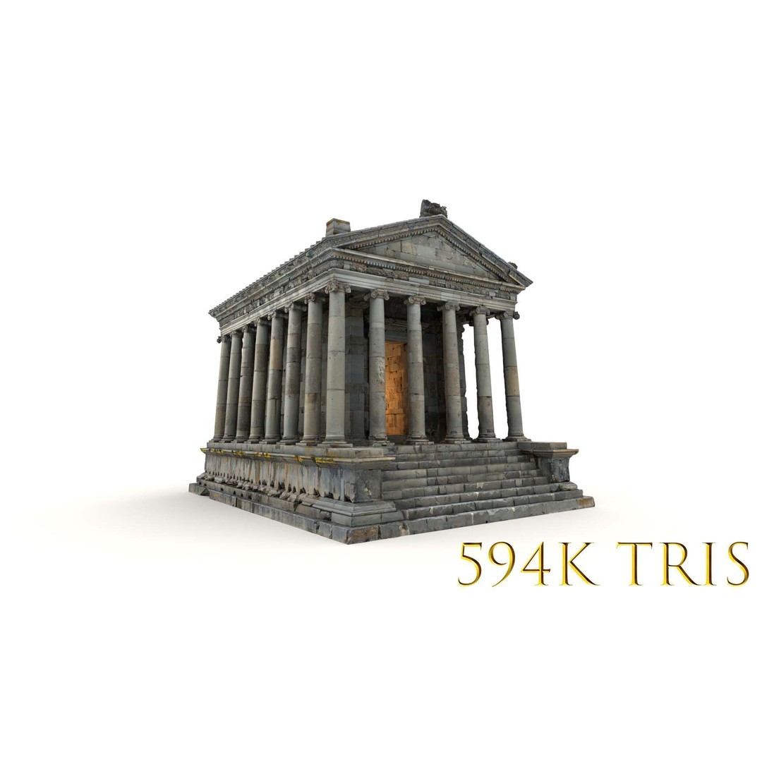 Greek Roman Temple 3D Model – Low Poly Architectural Asset, FBX, OBJ - View 51