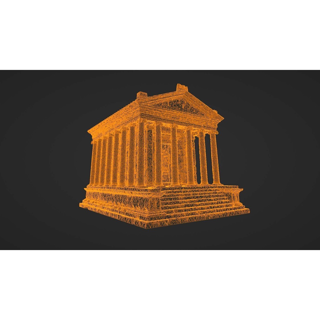 Greek Roman Temple 3D Model – Low Poly Architectural Asset, FBX, OBJ - View 54