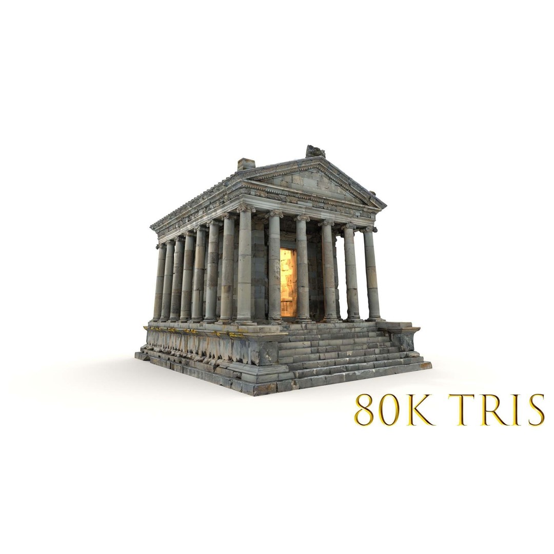 Greek Roman Temple 3D Model – Low Poly Architectural Asset, FBX, OBJ - View 55
