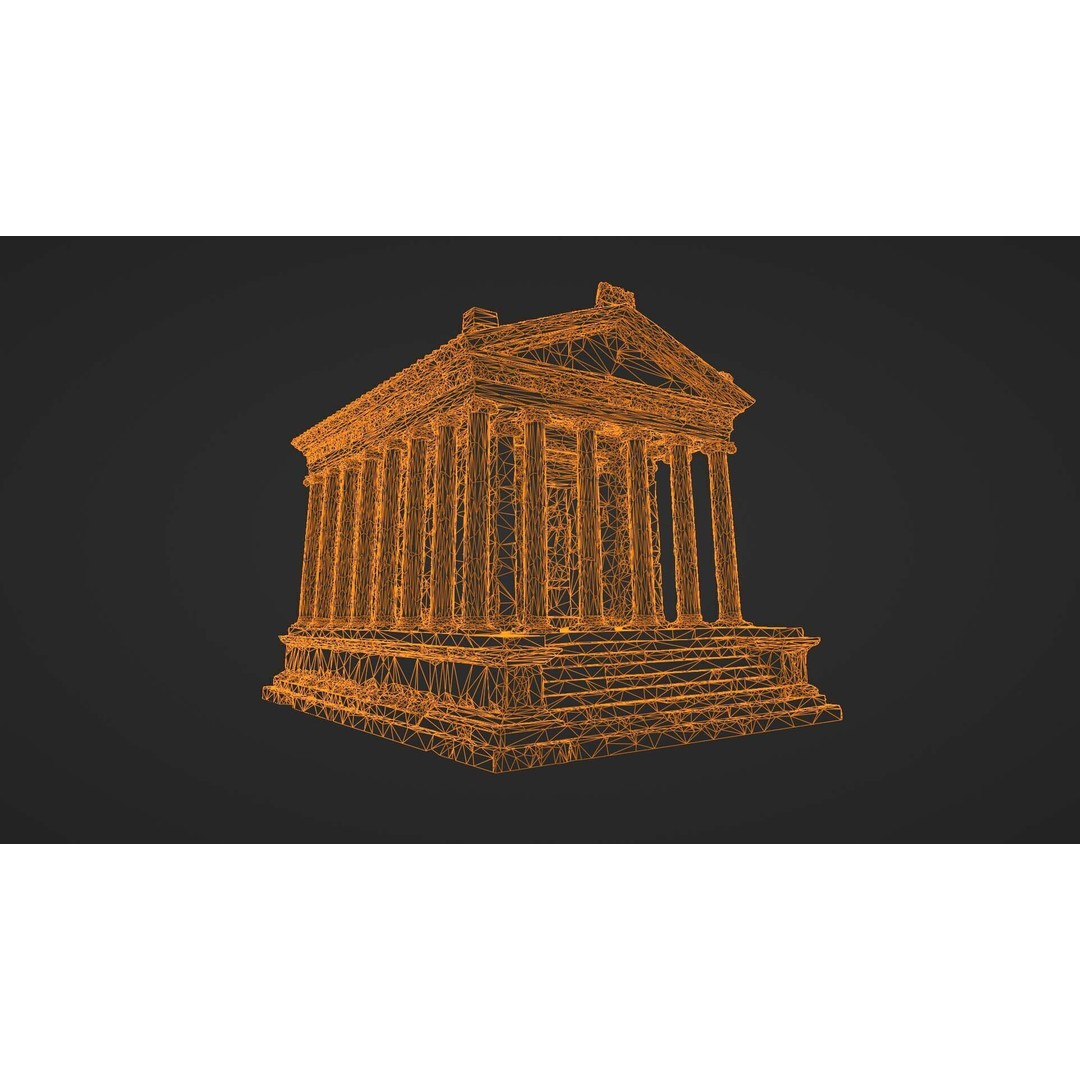 Greek Roman Temple 3D Model – Low Poly Architectural Asset, FBX, OBJ - View 56