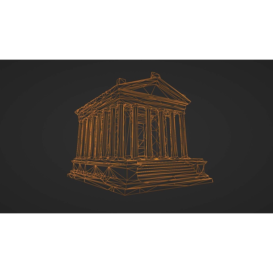 Greek Roman Temple 3D Model – Low Poly Architectural Asset, FBX, OBJ - View 58