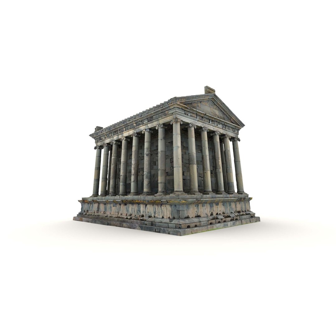 Greek Roman Temple 3D Model – Low Poly Architectural Asset, FBX, OBJ - View 6
