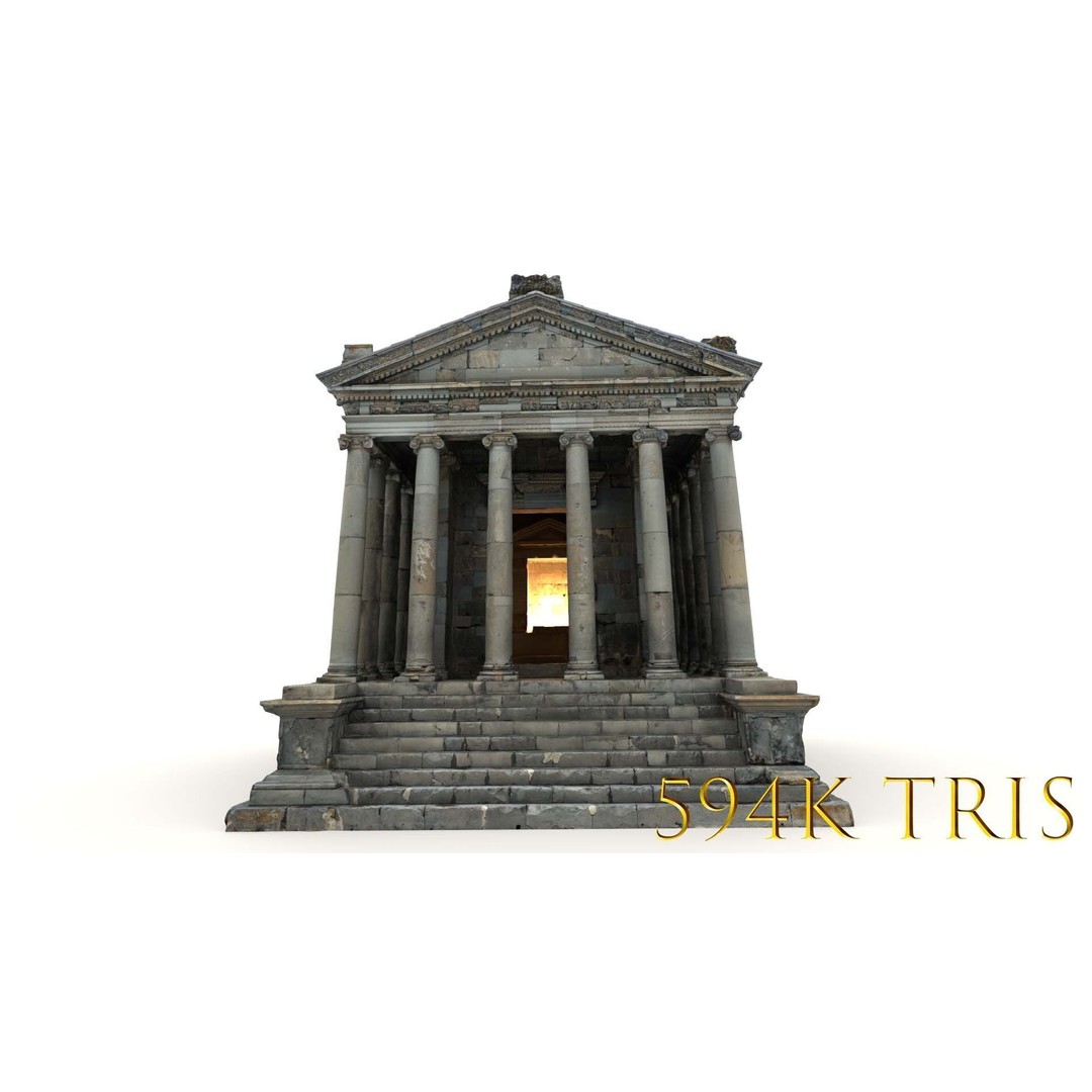 Greek Roman Temple 3D Model – Low Poly Architectural Asset, FBX, OBJ - View 62