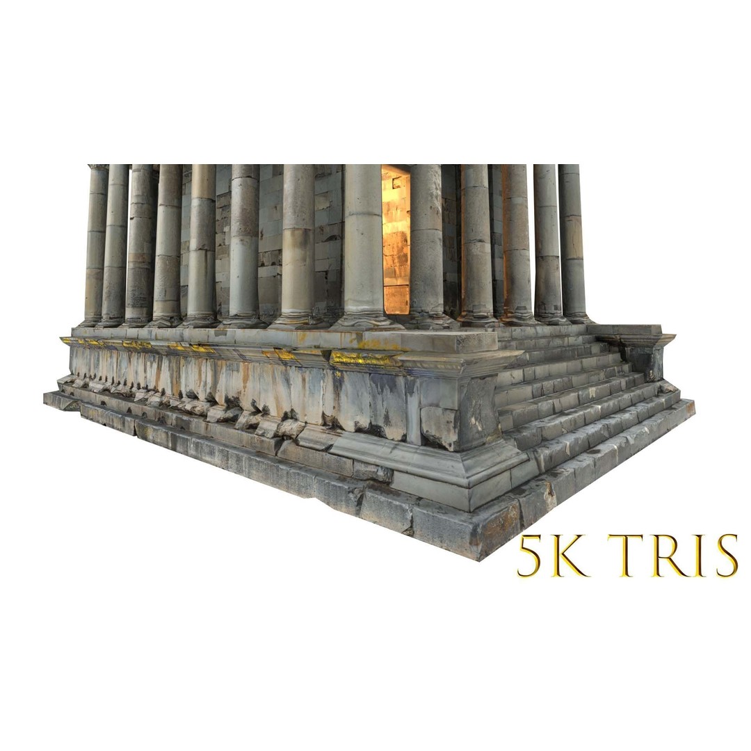 Greek Roman Temple 3D Model – Low Poly Architectural Asset, FBX, OBJ - View 69
